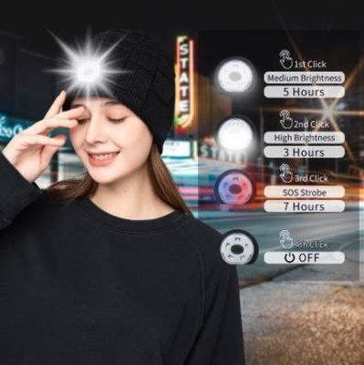 Bluetooth Beanie Hat Video Camera met Licht, Navulbare 4 LEIDENE van USB Koplampglb Draadloze Hoofdtelefoons voor het Ski?en, het Lopen