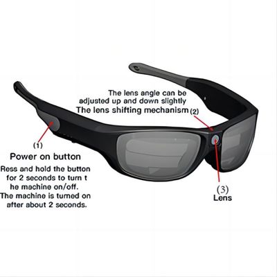 14cm x 5cm x 4cm de Gepolariseerde Plastic Lens van Actie Videoeyewear