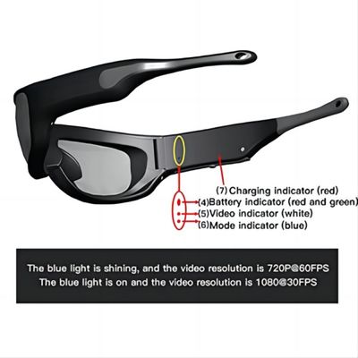 14cm x 5cm x 4cm de Gepolariseerde Plastic Lens van Actie Videoeyewear