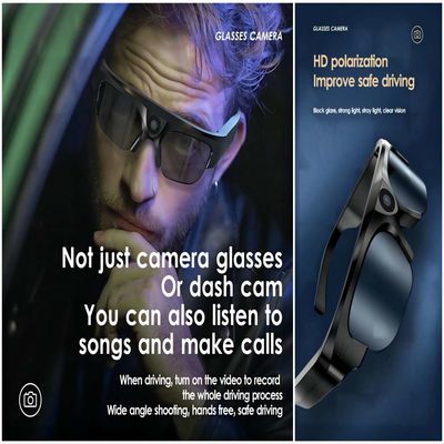 De Zonnebrilmuziek van Bluetooth van de videocamerazonnebril Draadloze het Luisteren Videoopname