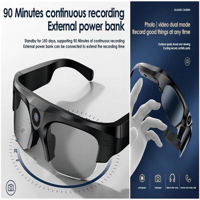 4K Bluetooth-Videocamerazonnebril voor Visserij, Skydiving, het Ski?en