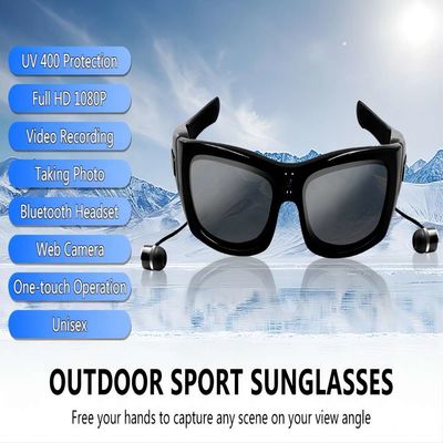 de Videozonnebril van 1080P HD Bluetooth voor Openluchtsportenfoto die, het Registreren, Muziek nemen