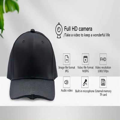 Wearable Registreertoestel van de de Hoeden128gb Externe Opslag 1296P van de Lichaamscamera Verborgen Camera
