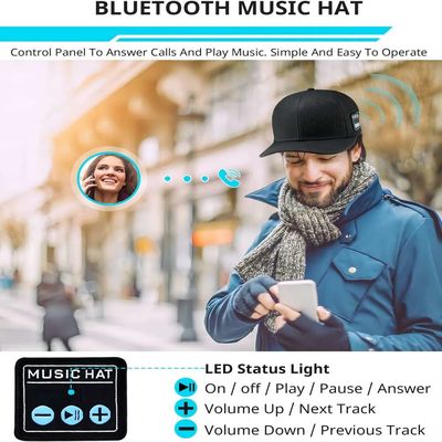 De draadloze hoed van de bluetoothspreker, Washable+ regelbaar met HIFIgeluid voor honkbalsport, ijs-Schaatsende enz. openluchtsport