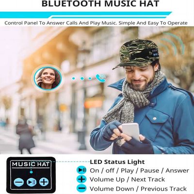 Bluetooth-honkbal GLB met hoofdtelefoons, ingebouwde microfoon en stereosprekers, navulbare de muziekhoed van USB voor mannen vrouwen