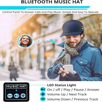 Unisex-bluetoothhoed met dubbele spreker, hand-was, Navulbare de kousstuffers van de muziekhoed voor meisjes en jongens