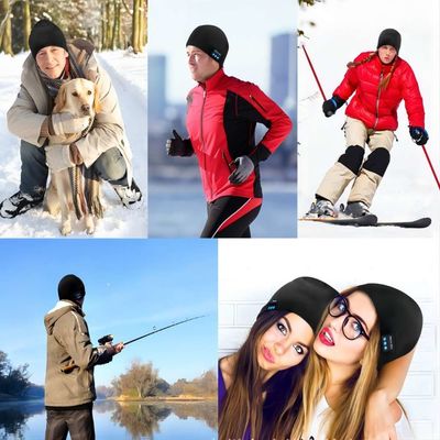 Bluetooth Beanie, Dubbele die Vacht met Bluetooth 5,1 Draadloze Warm wordt gevoerd breit Beanie Bluetooth Hat