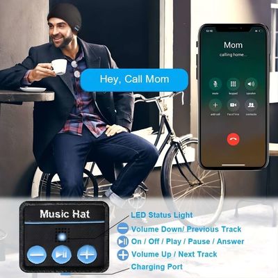 B5 Draadloze Beanie-hoed met bluetooth, het Hands-free telefoongesprekken &amp; Muziek spelen met Warmte voor Mannen, Vrouwenwintersporten