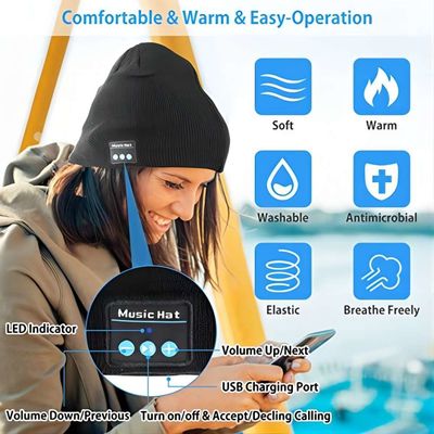 Viview Bluetooth Beanie Hat, geniet music&amp; van het hands-free telefoon spreken, Opslaand Stuffers-Giften voor Marathonsporten, het Kamperen