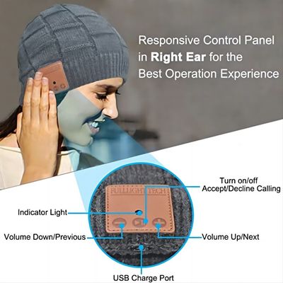 Draadloos Bluetooth Beanie Hat Rechargable 250mah met 16hours-de Telefoon van de Muziektijd het roepen