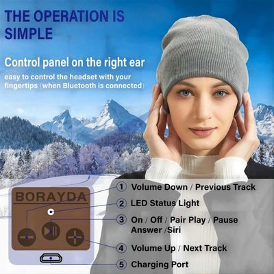 Bluetooth Draadloos Beanie Hat Knit Music Hat voor het Cirkelen, Kunstschaatsen, Wandeling