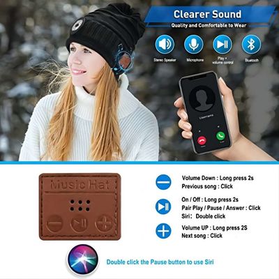 Navulbare LEIDENE van Batterijbluetooth Beanie Hat With Koplamp voor het Beklimmen van Wandeling Biking het Cirkelen