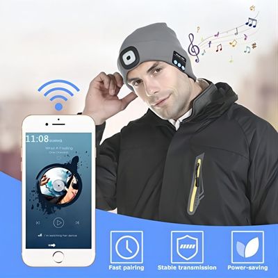 Leiden breien Bluetooth-de Speeltijd van de Hoofdtelefoonshoed 12hours in Microfoon wordt gebouwd die