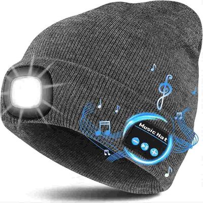 Grijze ireless Hoofdtelefoonhoed Vrij Uw Handen om de Telefoon van de Muziekplayback het Roepen