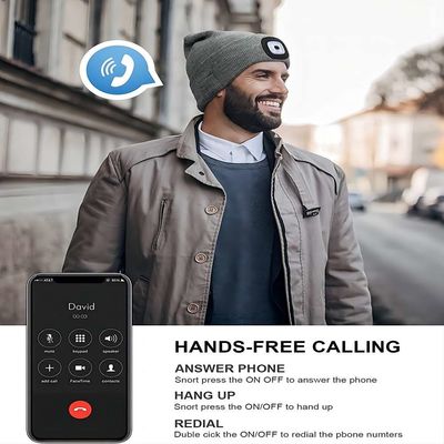 Grijze ireless Hoofdtelefoonhoed Vrij Uw Handen om de Telefoon van de Muziekplayback het Roepen