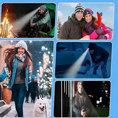 Afneembare Bluetooth-HOOFDbeanie hat with front light voor Nacht Visserij