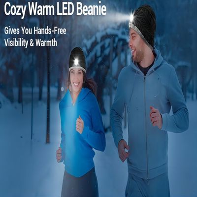 De winternacht die Draadloze Bluetooth-Hoofdtelefoonshoed met 3 Regelbare LEIDEN Licht werken