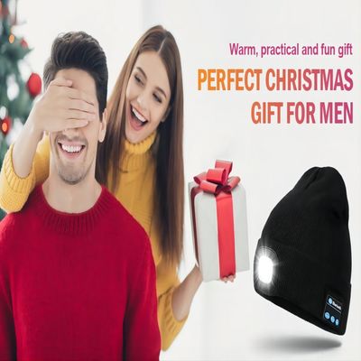 Draadloze de Hoofdtelefoonshoed van Bluetooth met Licht Bluetooth Beanie Night Biking