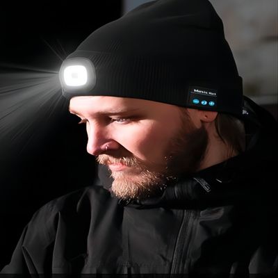 Unisex- HOOFDbeanie with light USB Rechargable overhandigt Vrije 4 LEIDENE Koplamp GLB