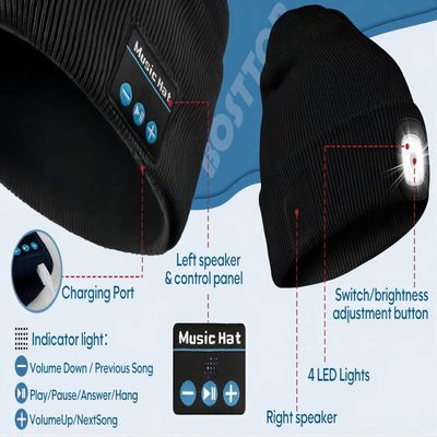Unisex- HOOFDbeanie with light USB Rechargable overhandigt Vrije 4 LEIDENE Koplamp GLB