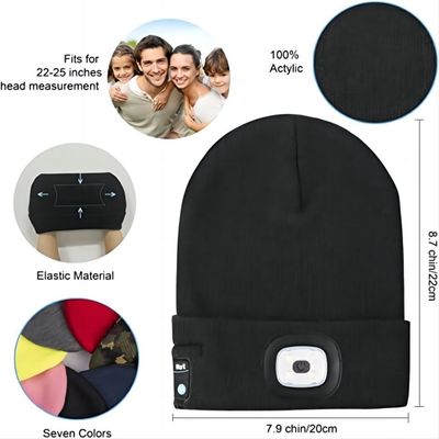 Unisex- HOOFDbeanie with light USB Rechargable overhandigt Vrije 4 LEIDENE Koplamp GLB