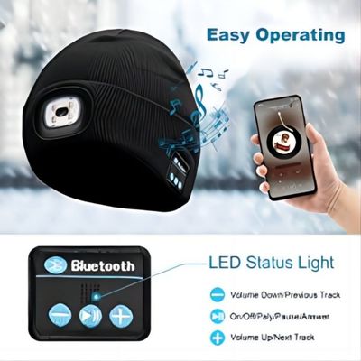 De LEIDENE koplamp van Bluetooth Beanie With, Unisex- van de handen vrije koplampen van USB Rechargable de Vrouwenmannen Giften voor Papa hem Echtgenoot