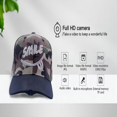 2K de Hoedenapp van de sportactie Verborgen Camera Controle met de Batterij van 1000mah Rechargable