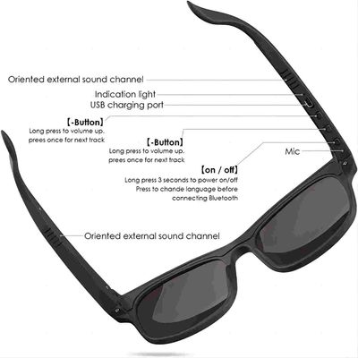 De slimme Draadloze Bluetooth-Muziek van het Zonnebril Open Oor overhandigt het Vrije Roepen Waterdicht